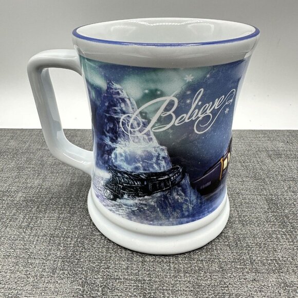 Polar Express Christmas Train Engine Mug Cup Believe 3D Warner Brothers 14 Oz - Picture 3 of 10